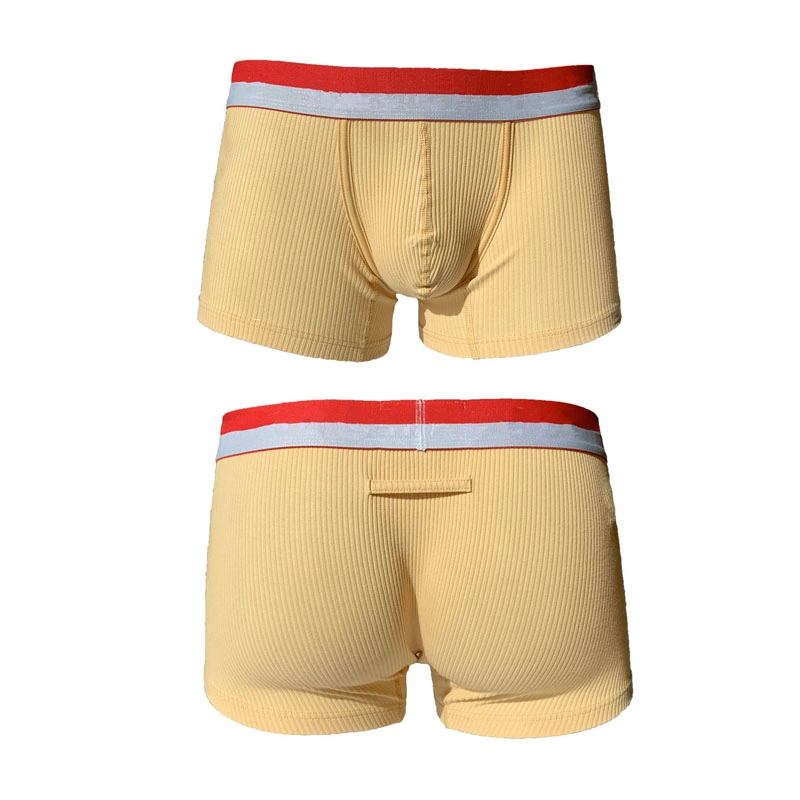 Men Underwear Boxer Briefs Rib Fabric