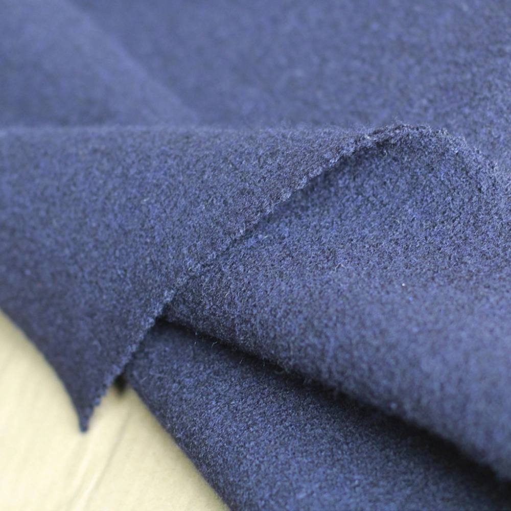 High End Solid Melange Marl Color 100 Polyester Velour Textile Cashmere Finishing Merino Wool Fabric for Coats