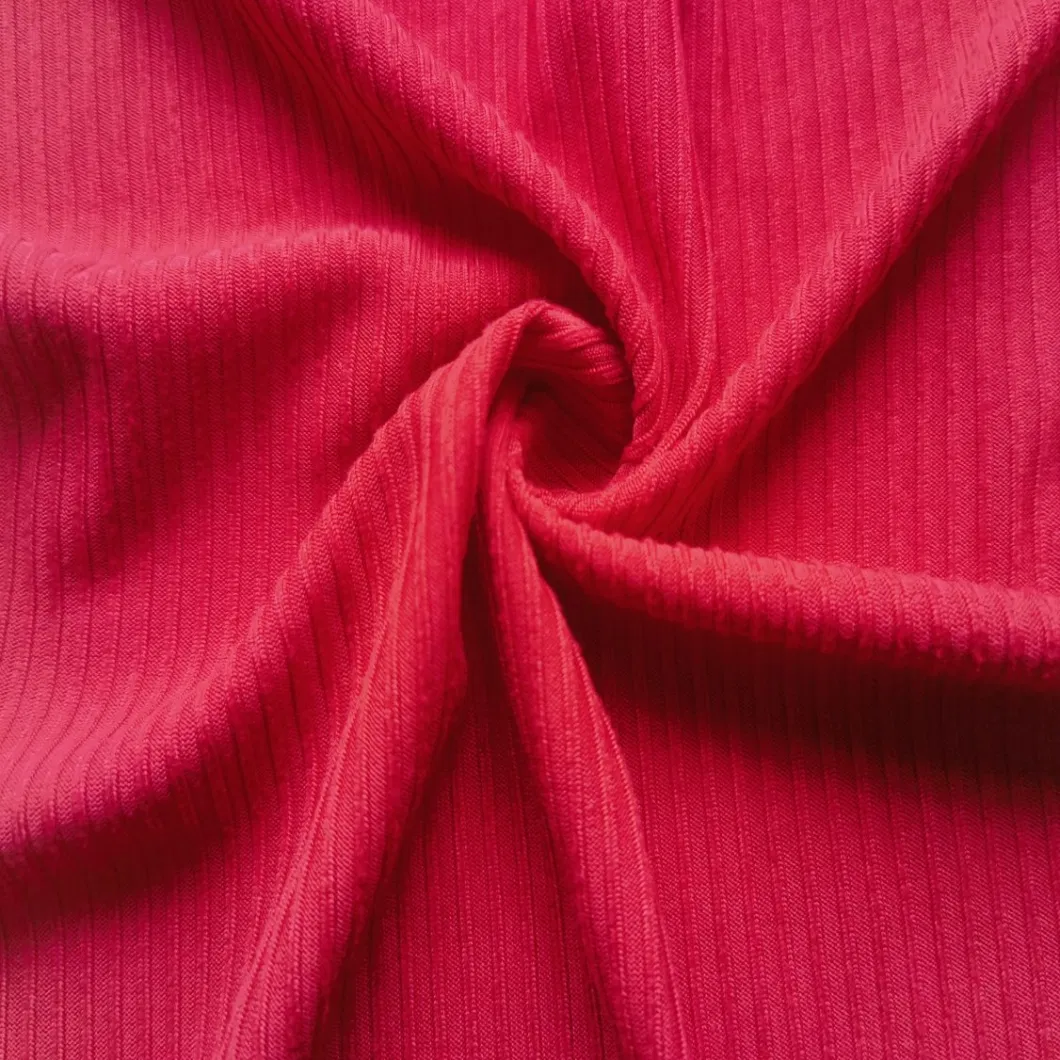 95% Polyester 5% Spandex Stretch Rib Knitted Fabric