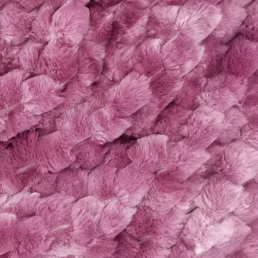 Tie Dye Jacquard Fake Rabbit Faux Bunny Fur Fleece Fabric