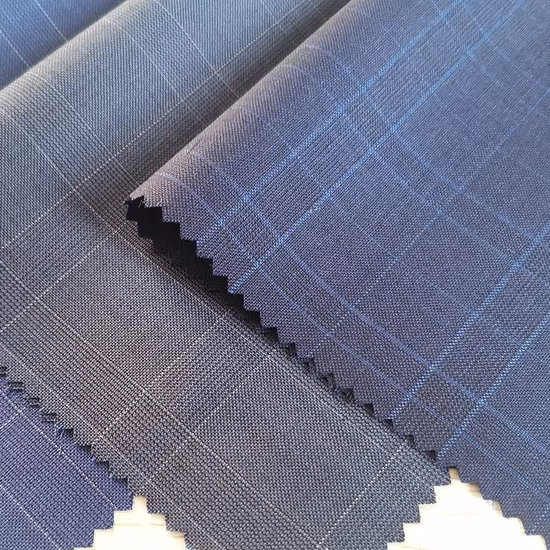 Hochwertiger karierter Anzugstoff aus Tweed-Kammwolle für Mäntel, Anzüge und Uniformen