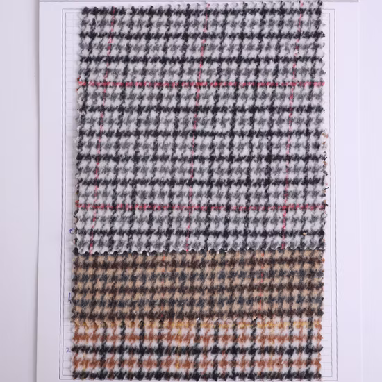 Heißer Verkauf Polyester-Acryl-Plaid-Stoffe Tweed Double Face Wool Check-Stoff